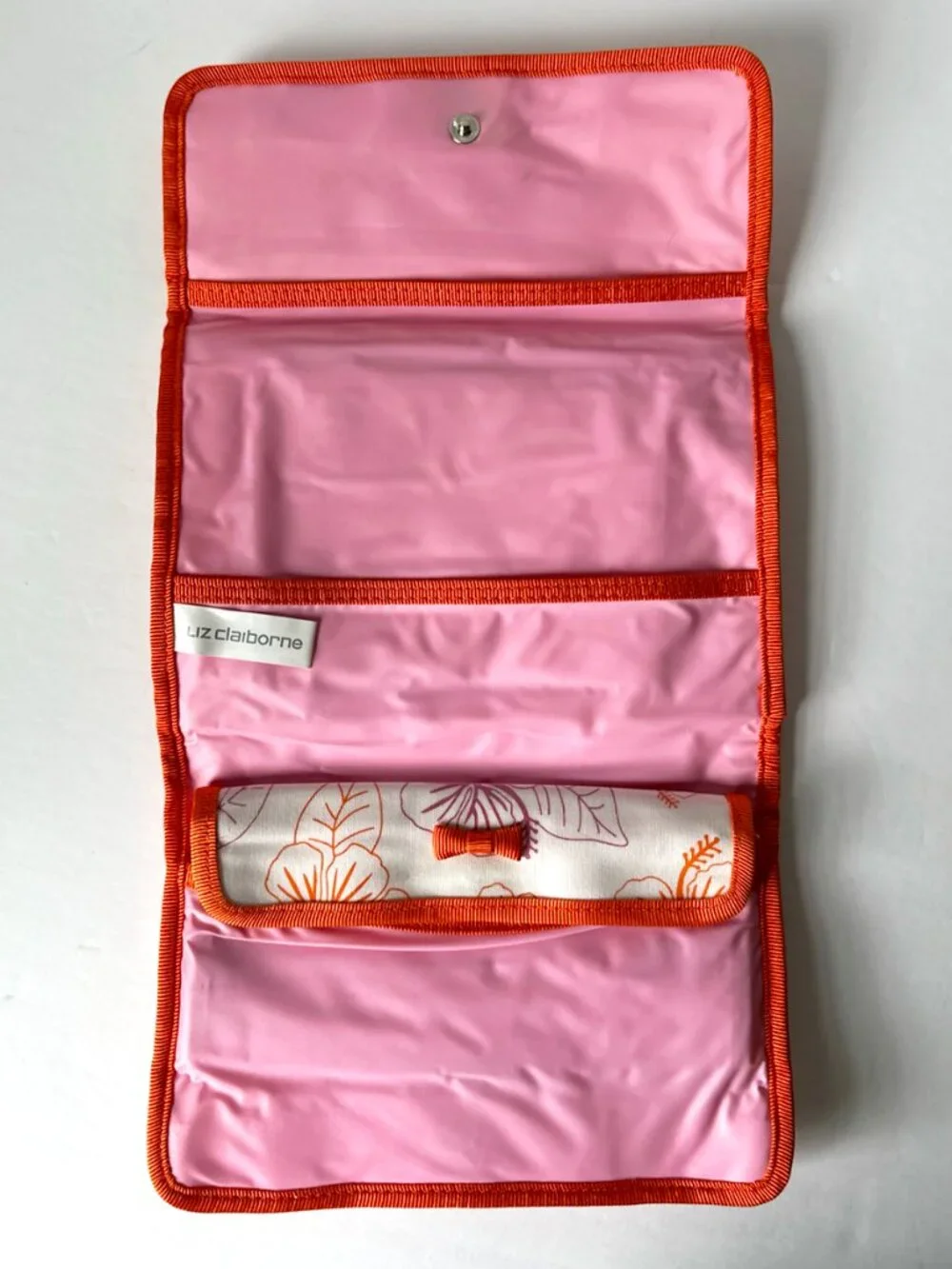 Liz Claiborne Hibiscus Travel Bag Set Floral Cosmetic Bag & Fold-Out Organizer